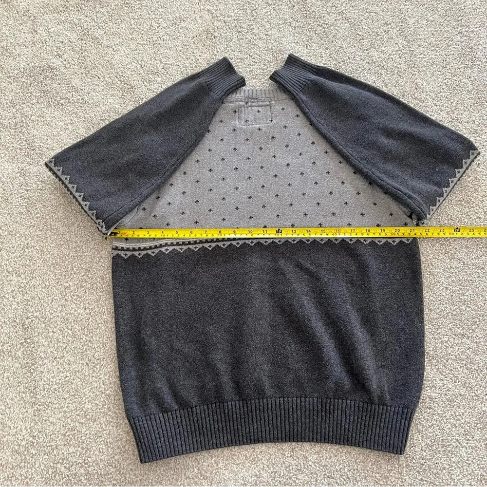 Vintage Weatherproof 100% Cotton Two-Tone Gray Moose Pattern Sweater - Picture 9 of 9
